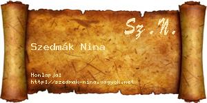 Szedmák Nina névjegykártya